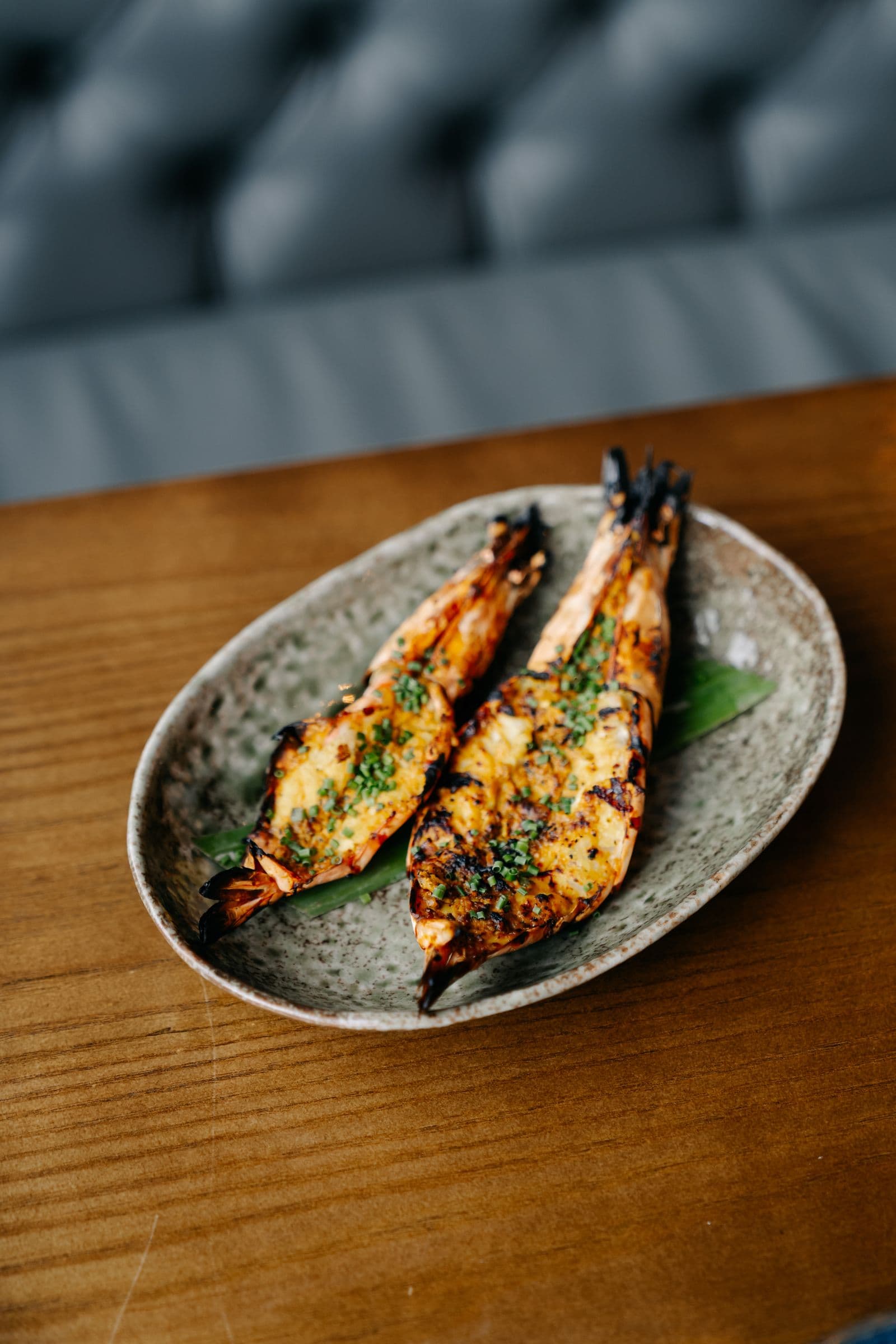 Wild tiger prawns grilled at Koyal Indian Restaurant Surbiton